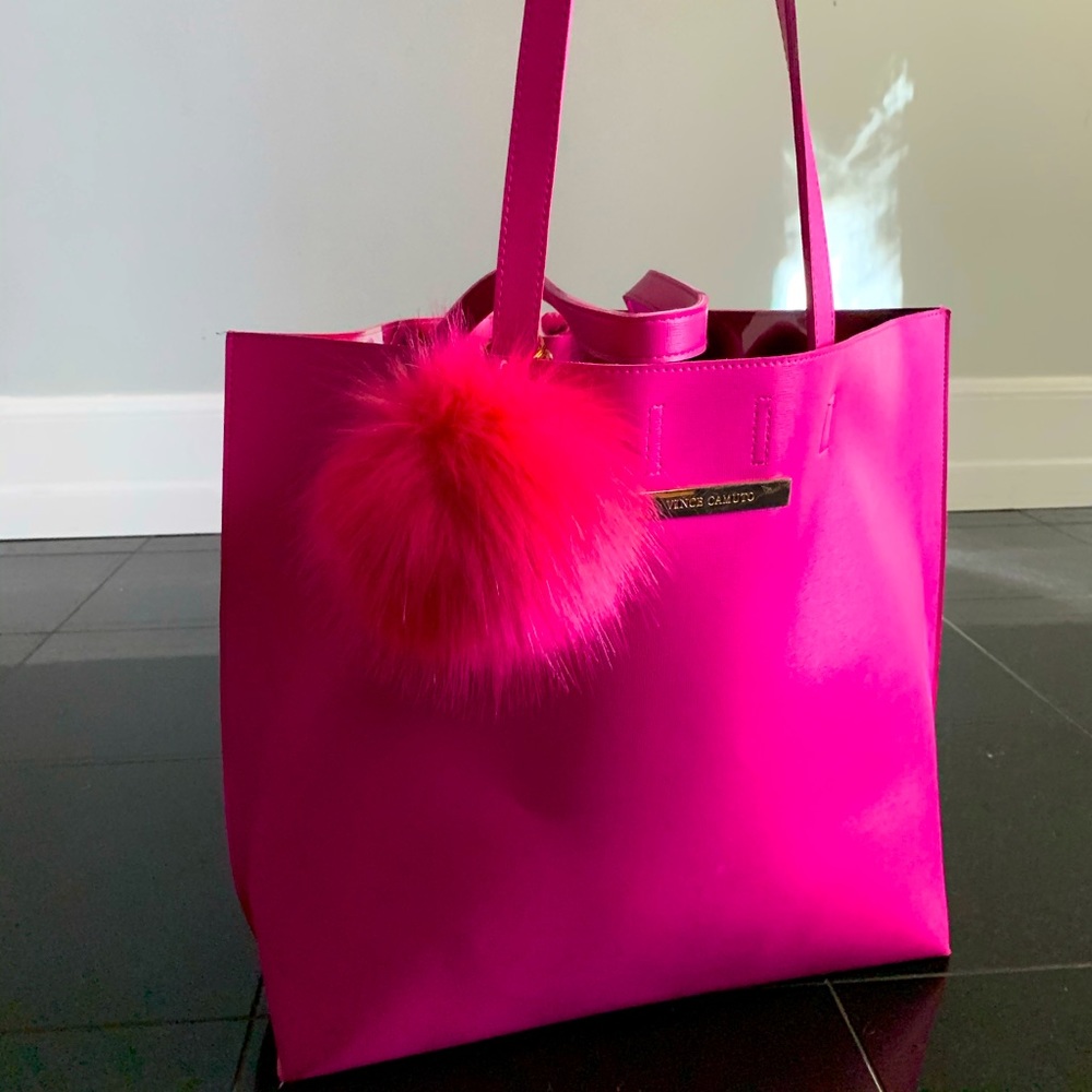 Vince Camuto GWP hot pink tote bag/ travel bag